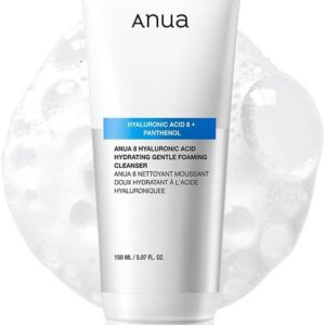 ANUA Limpiador Espumoso Suave Hidratante, Ácido Hialurónico, Glicerina, Zinc Pca, Pantenol, Lavado Facial Coreano 150 Ml/5,07 Fl Oz. FDZA29