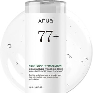 Anua Heartleaf 77% Soothing Toner I pH 5.5 Skin Trouble Care, Calming Skin, Refreshing, Hydrating, Purifying, Cruelty Free, Vegan for Sensitive, Combination (250ml / 8.45 fl.oz.)