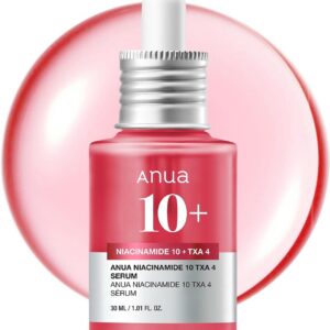 ANUA Suero con 10% de niacinamida y 4% de ácido tranexámico, ceramida, ácido hialurónico, vitamina B12, color natural, para pieles sensibles, piel de cristal coreana, sin fragancia 30 ml/1,01 fl.oz.