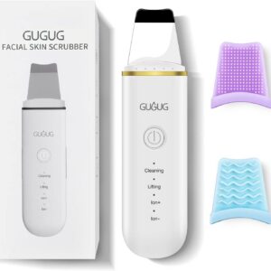 GUGUG Peeling Ultrasónico Facial, Skin Scrubber, Limpiador Facial, Exfoliación de Cara 4 Modos para Limpiar los Poros y Cuidar la Piel, USB Recargable, Dispositivo de Belleza