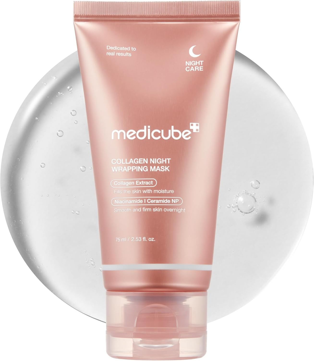 Medicube Crema de envoltura nocturna de colágeno para elasticidad e hidratación - máscara de sueño de tratamiento facial para la noche con película de envoltura de colágeno para renovar la piel y