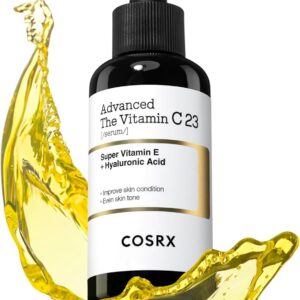 COSRX Suero puro de vitamina C 23% con vitamina E (ácido ascórbico) y ácido hialurónico, suero facial hidratante, reduce las líneas finas 20 ml (Envase de 1)
