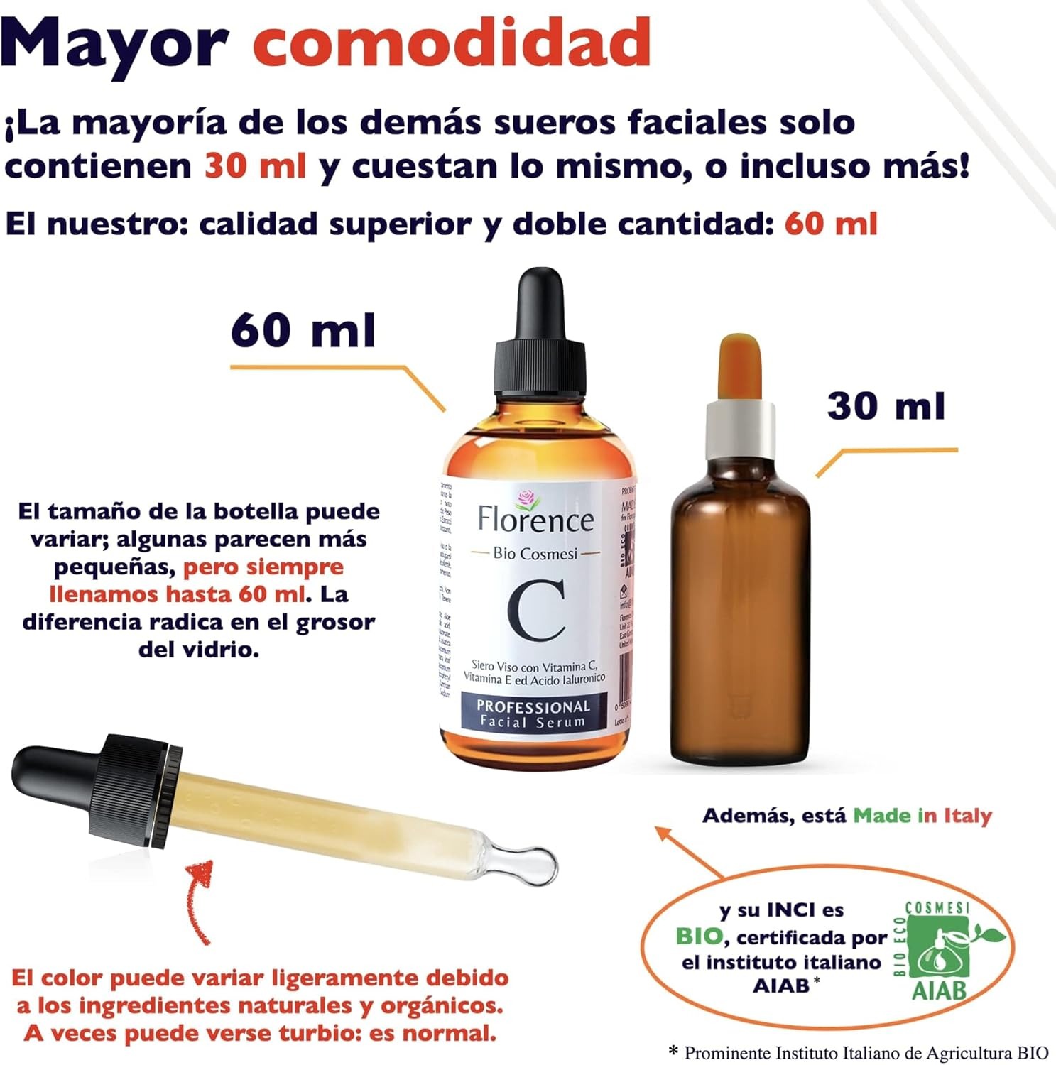 Descuento por primer pedido:Suero Facial Orgánico Vitamina C y Ácido Hialurónico Puro – Remueve Cicatrices de Acné, Manchas de Piel - Efecto Anti Edad - Sérum BIO - Antiarrugas Illuminante Natural Para Rostro y Cuello - 60ml - Image 6
