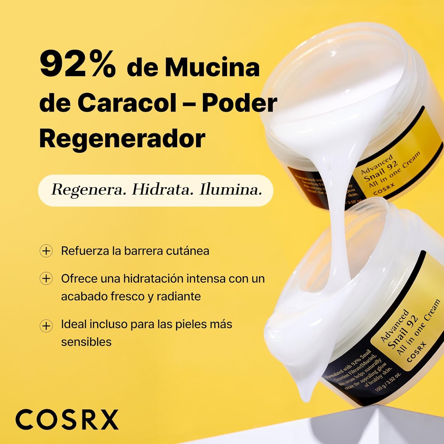 Descuento por primer pedido:COSRX Advanced Snail 92 All in One Cream, 100g, Anti Manchas y Antiarrugas, Crema Hidratante de Dia y Noche - Image 6