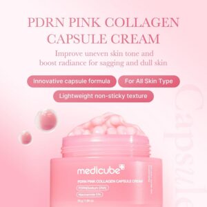 medicube Salmon DNA PDRN Capsule Cream 1.94 oz – Crema hidratante ligera con PDRN y niacinamida para tono desigual e hidratación luminosa