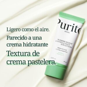 PURITO SEOUL Wonder Releaf Centella Loción Solar Diaria, SPF50+ PA++++, Centella Coreana, Sin Erosión Blanca, Calmante, Loción Solar Facial, K-Beauty